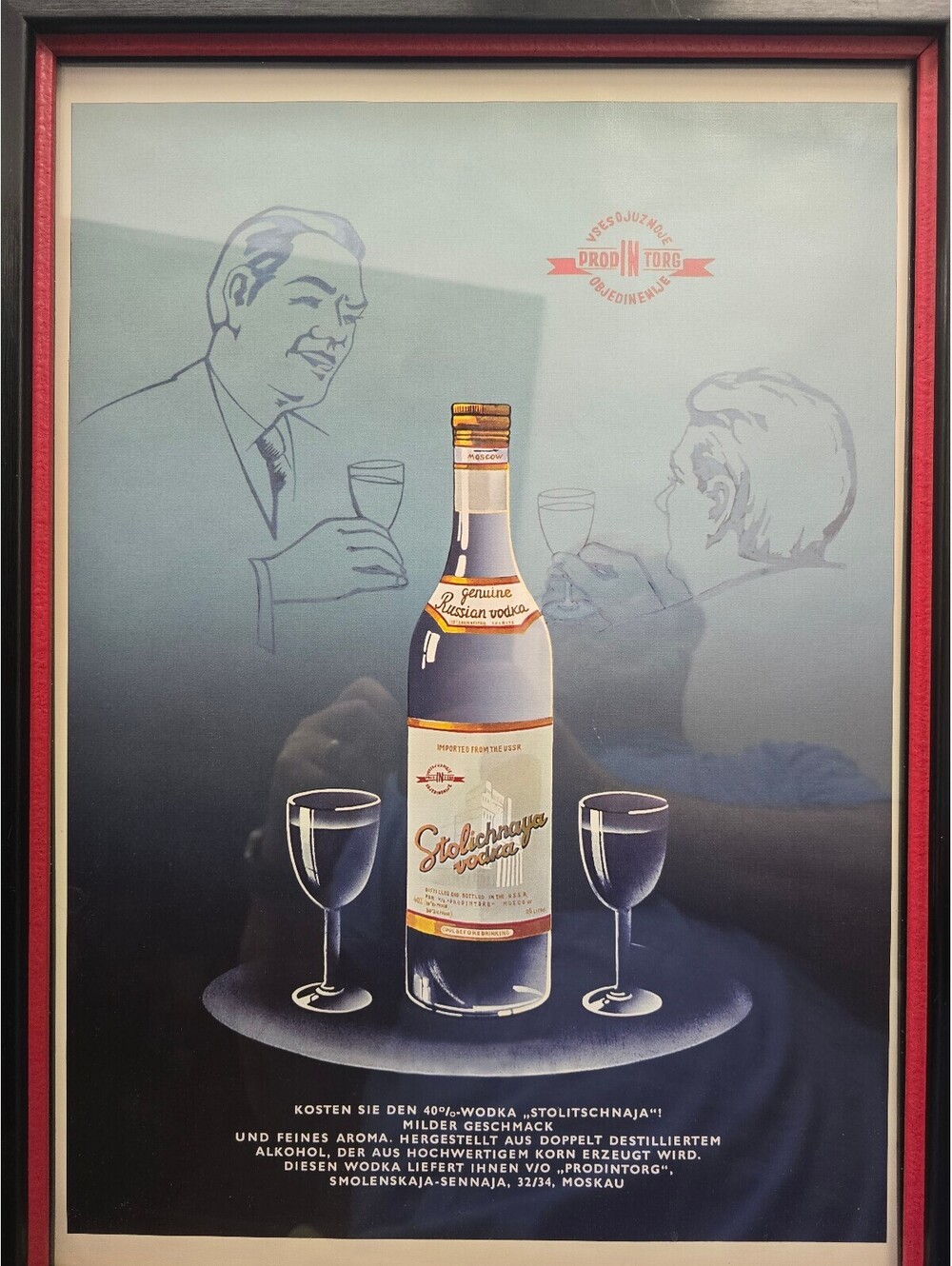 Stolichnaya Vodka Retro Framed Advertising Print 16x21